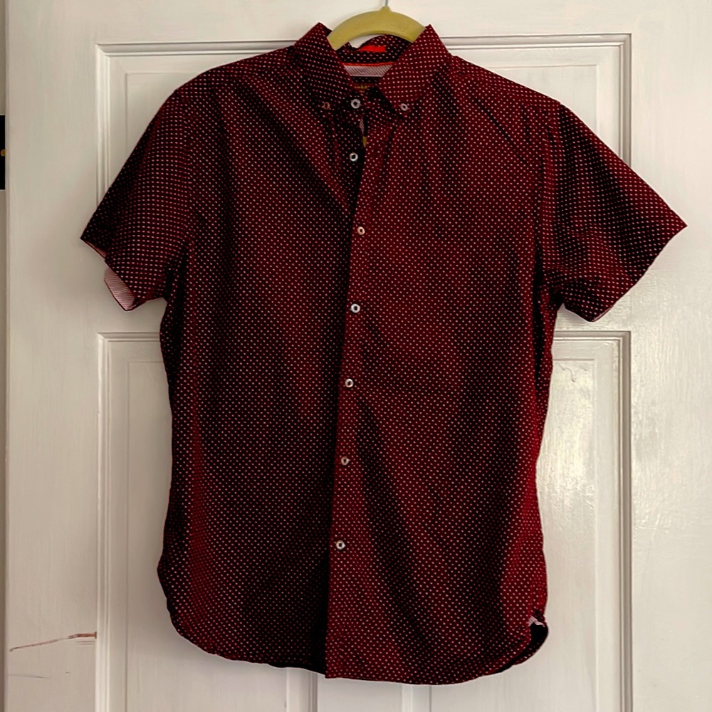 Denim & Flower Mens Short Sleeve Button Down Shirt